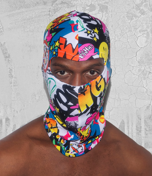 Pop Art Comic Print 3-Hole Full-Face Mask 109