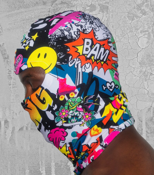 Pop Art Comic Print 3-Hole Full-Face Mask 109