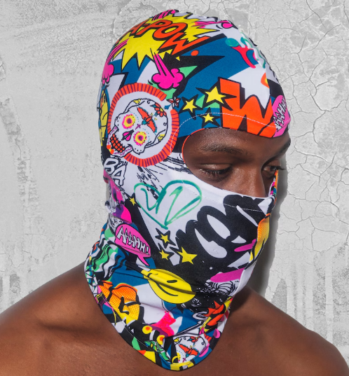 Pop Art Comic Print 3-Hole Full-Face Mask 109