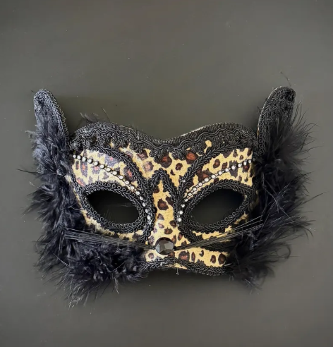 Leopard Print Cat Masquerade Mask 115