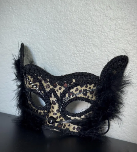 Leopard Print Cat Masquerade Mask 115