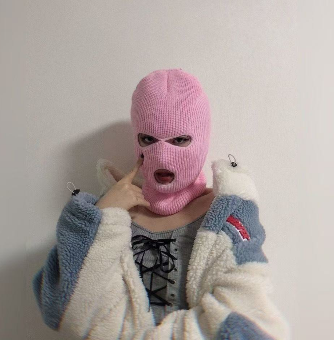 Pastel Pink Knit Balaclava 125