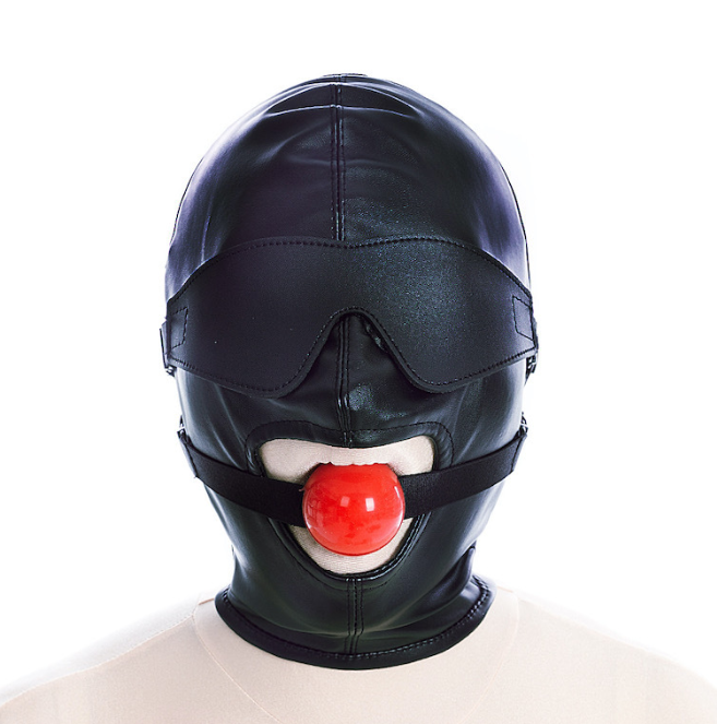 Leather Ball Gag Full-Face Mask 126