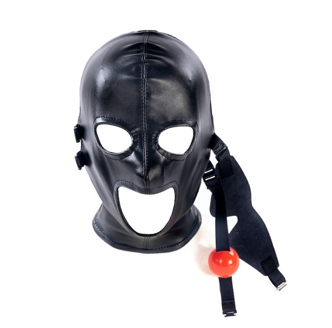 Leather Ball Gag Full-Face Mask 126