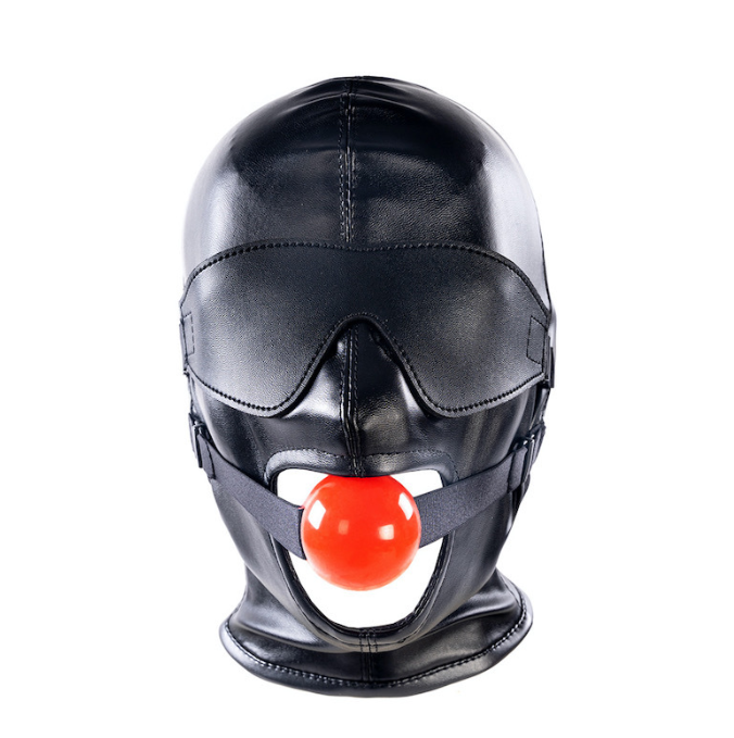 Leather Ball Gag Full-Face Mask 126