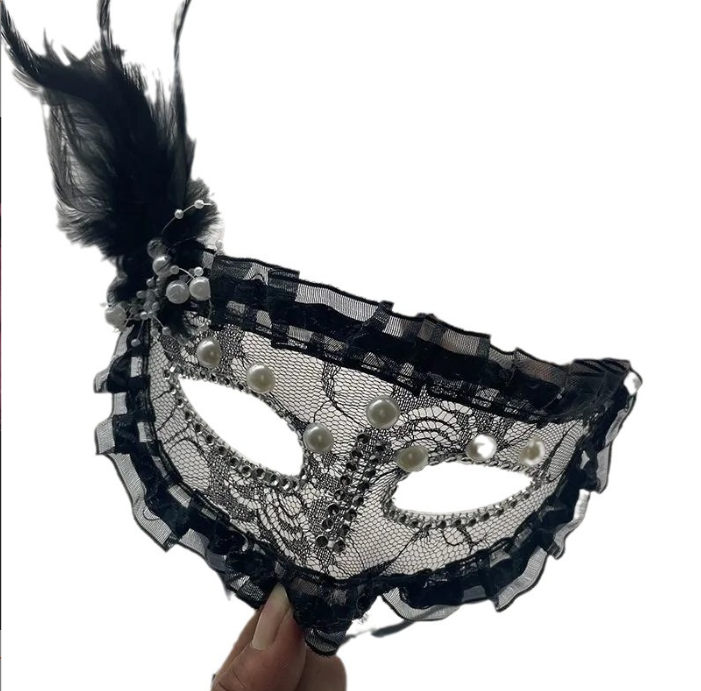 Pink Feathered Masquerade Mask 149