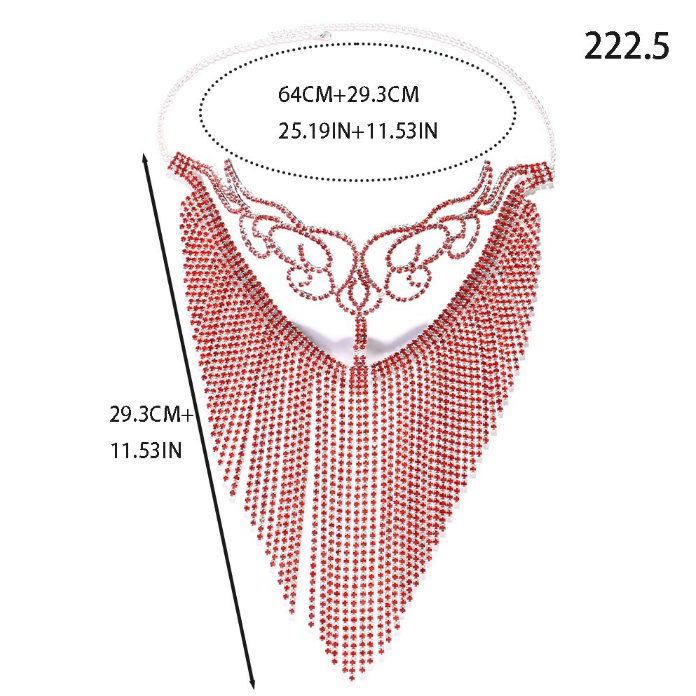 Black Crystal Fringe Face Mask 154