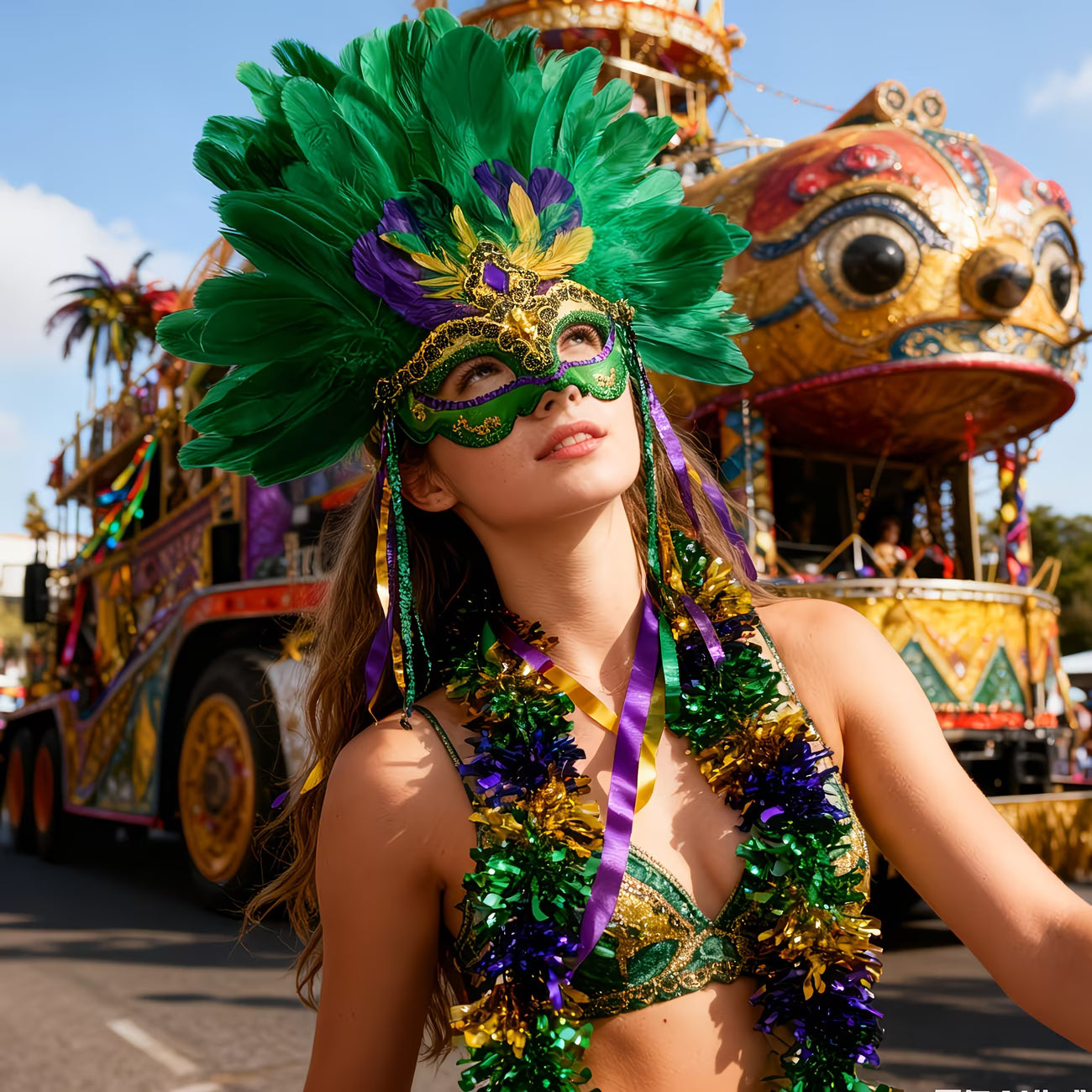 Mardi Gras Feather Masquerade Mask 89