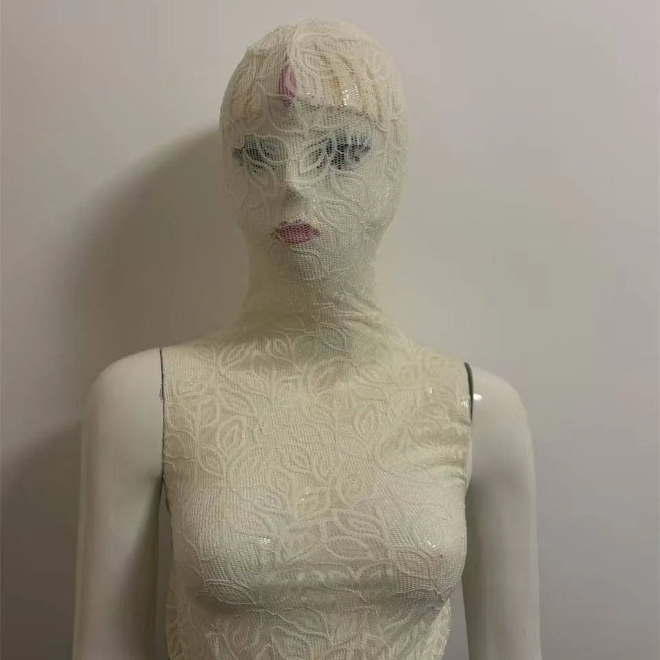 Ivory Lace Full-Cover Bodysuit 84