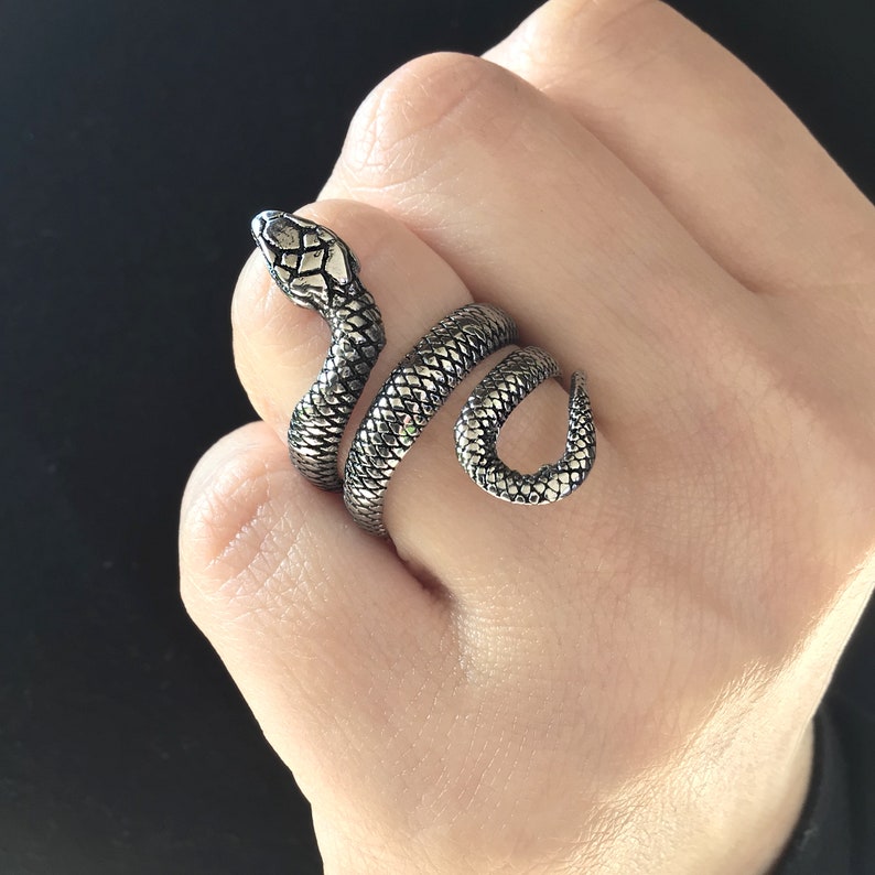 Gothic Coiled Snake Wrap Ring