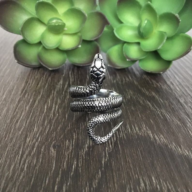 Gothic Coiled Snake Wrap Ring