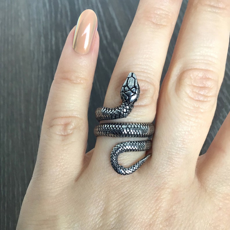 Gothic Coiled Snake Wrap Ring