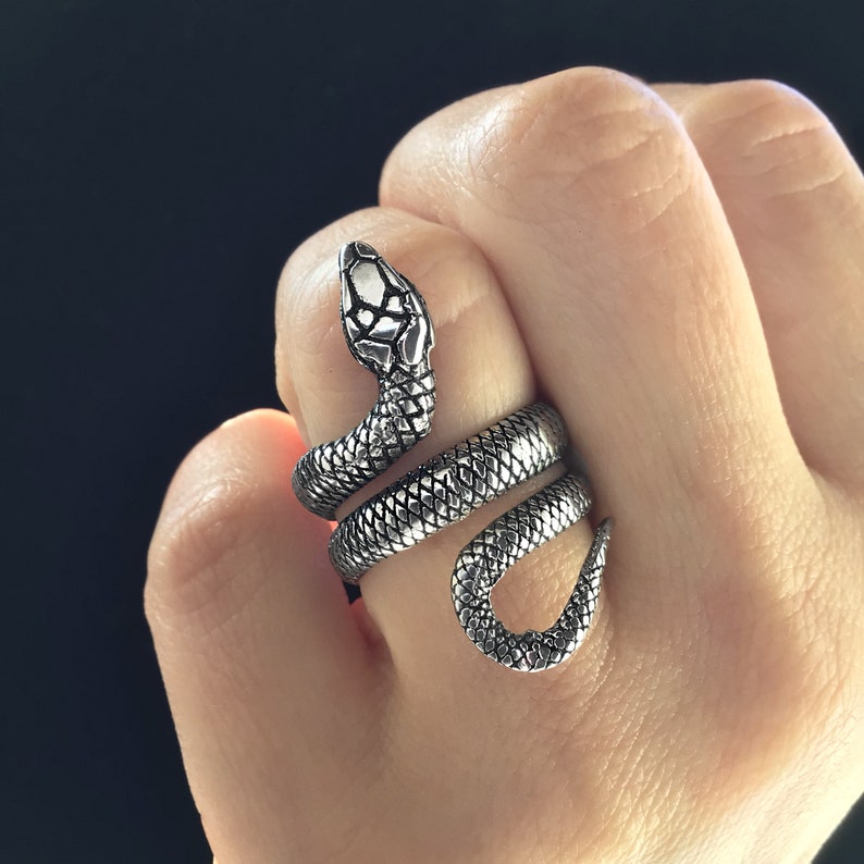 Gothic Coiled Snake Wrap Ring