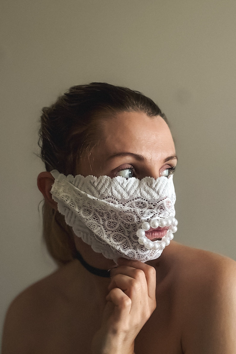 Fetish Blindfold mask with beads - Sexy Eyes mask 162