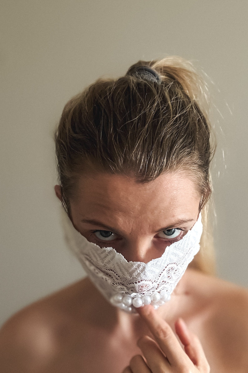 Fetish Blindfold mask with beads - Sexy Eyes mask 162