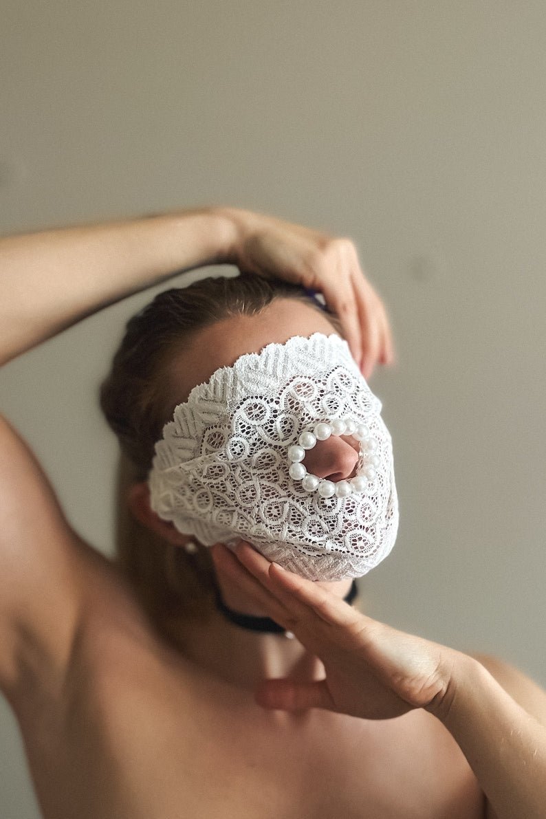 Fetish Blindfold mask with beads - Sexy Eyes mask 162