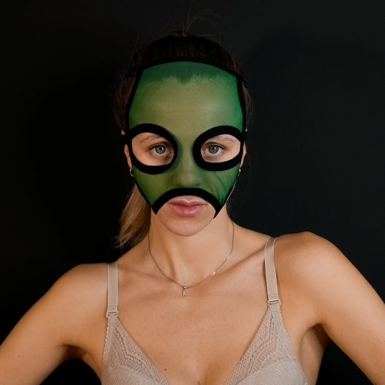 Sheer Green Mesh Full-Face Mask 159