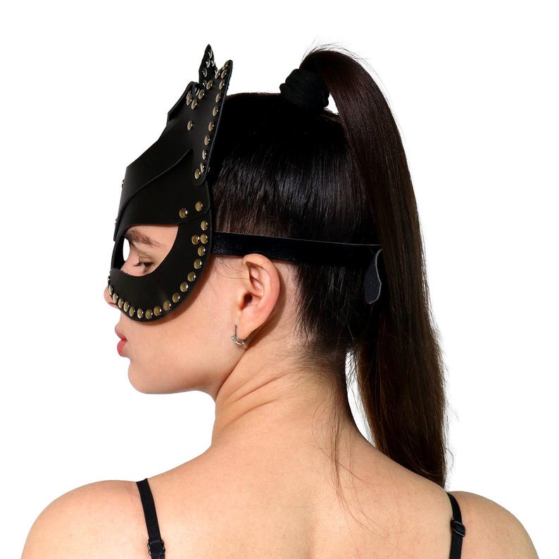Leather Cat Mask: Cosplay Rave Accessory 147