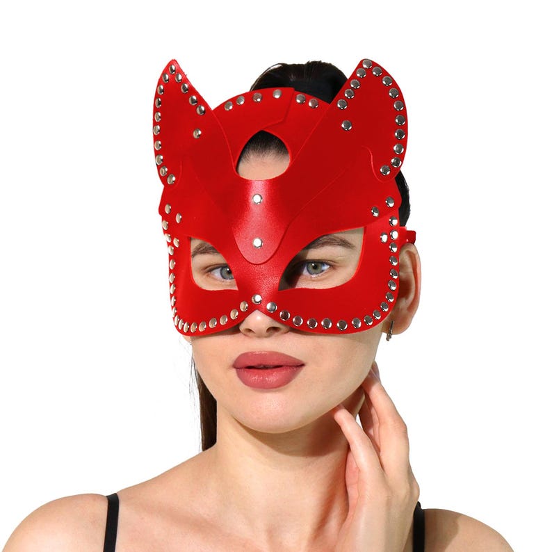 Leather Cat Mask: Cosplay Rave Accessory 147
