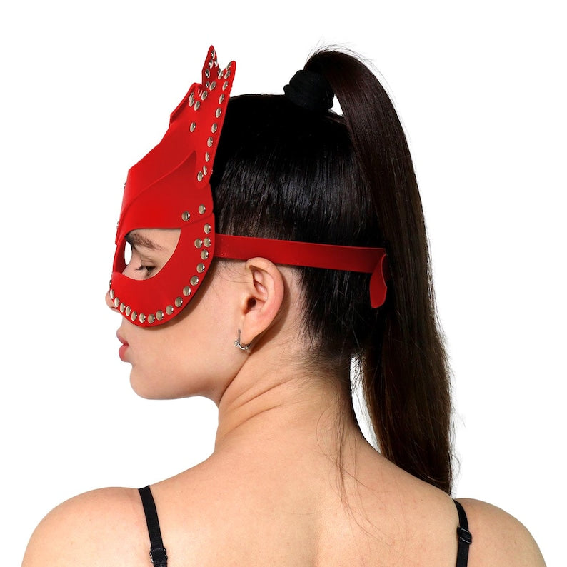 Leather Cat Mask: Cosplay Rave Accessory 147
