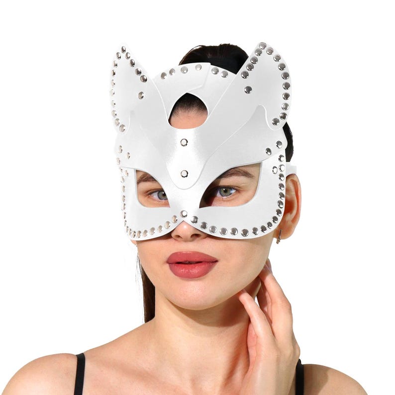 Leather Cat Mask: Cosplay Rave Accessory 147