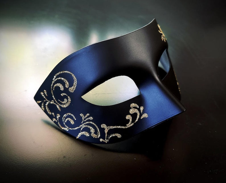 Black Gold Butterfly Couples Masquerade Mask Set