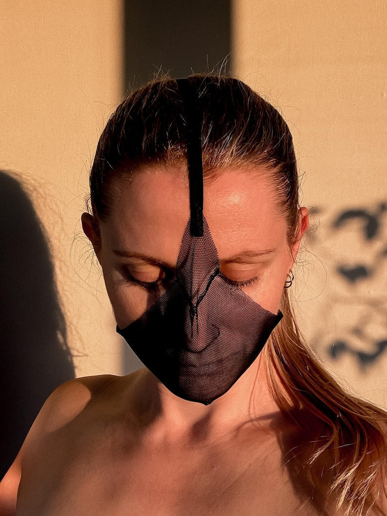 Black Lace Fetish Blindfold Mask 165