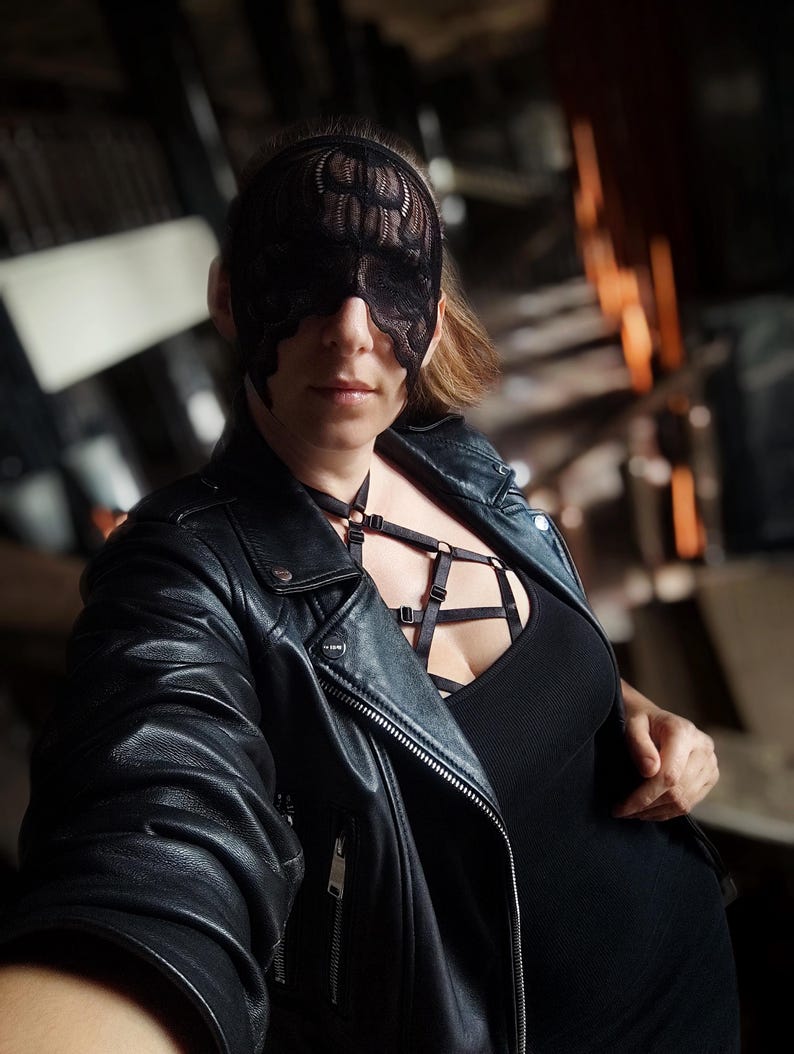 Black Floral Lace Eye Veil Mask 44