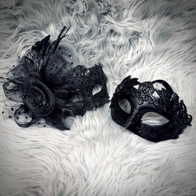 Black Men's or Women Masquerade Party Masks