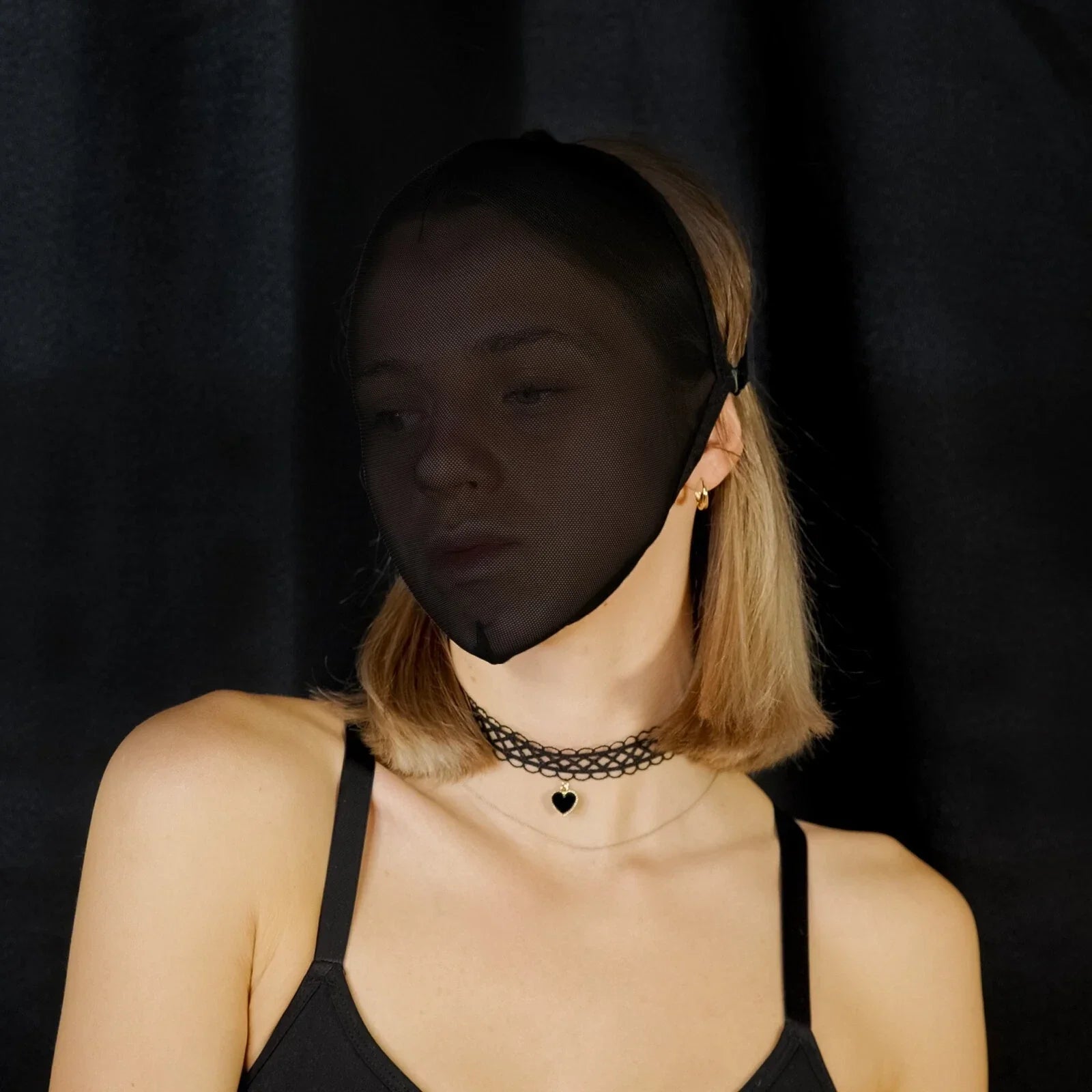 Sheer Black Mesh Full-Face Mask 105