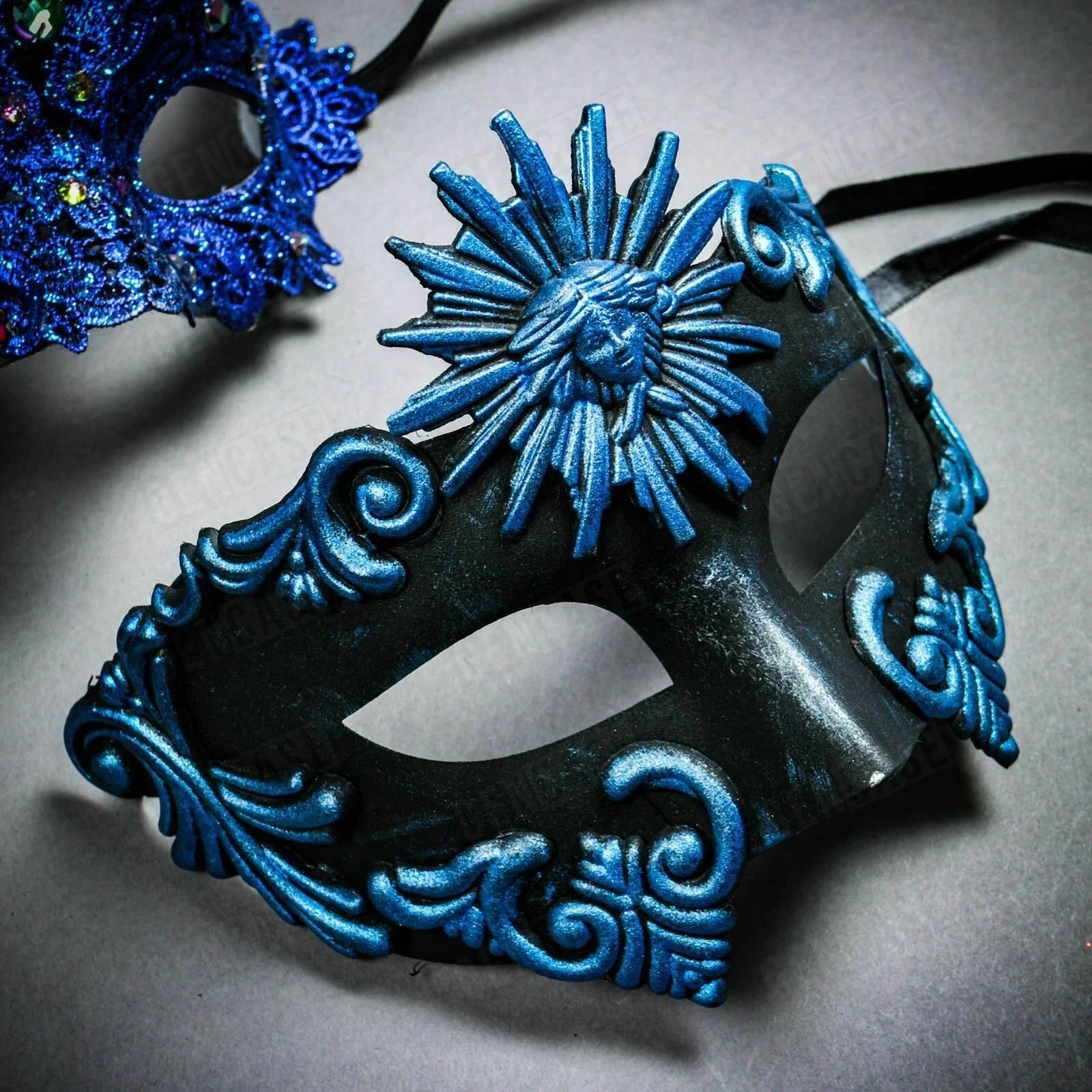 Midnight Blue Masquerade Mask Set 93