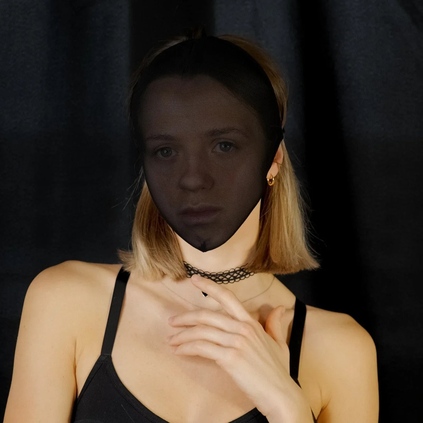 Sheer Black Mesh Full-Face Mask 105