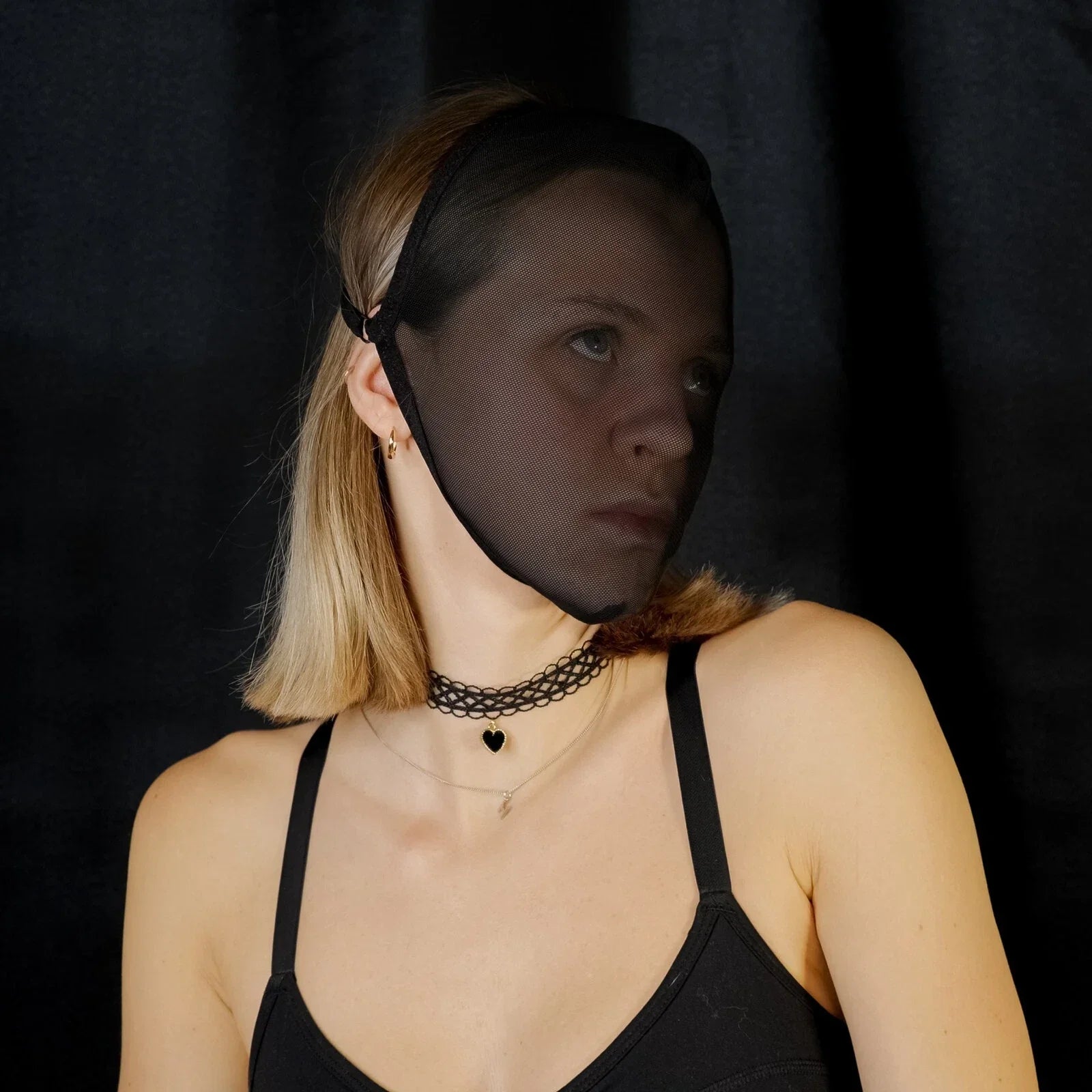 Sheer Black Mesh Full-Face Mask 105