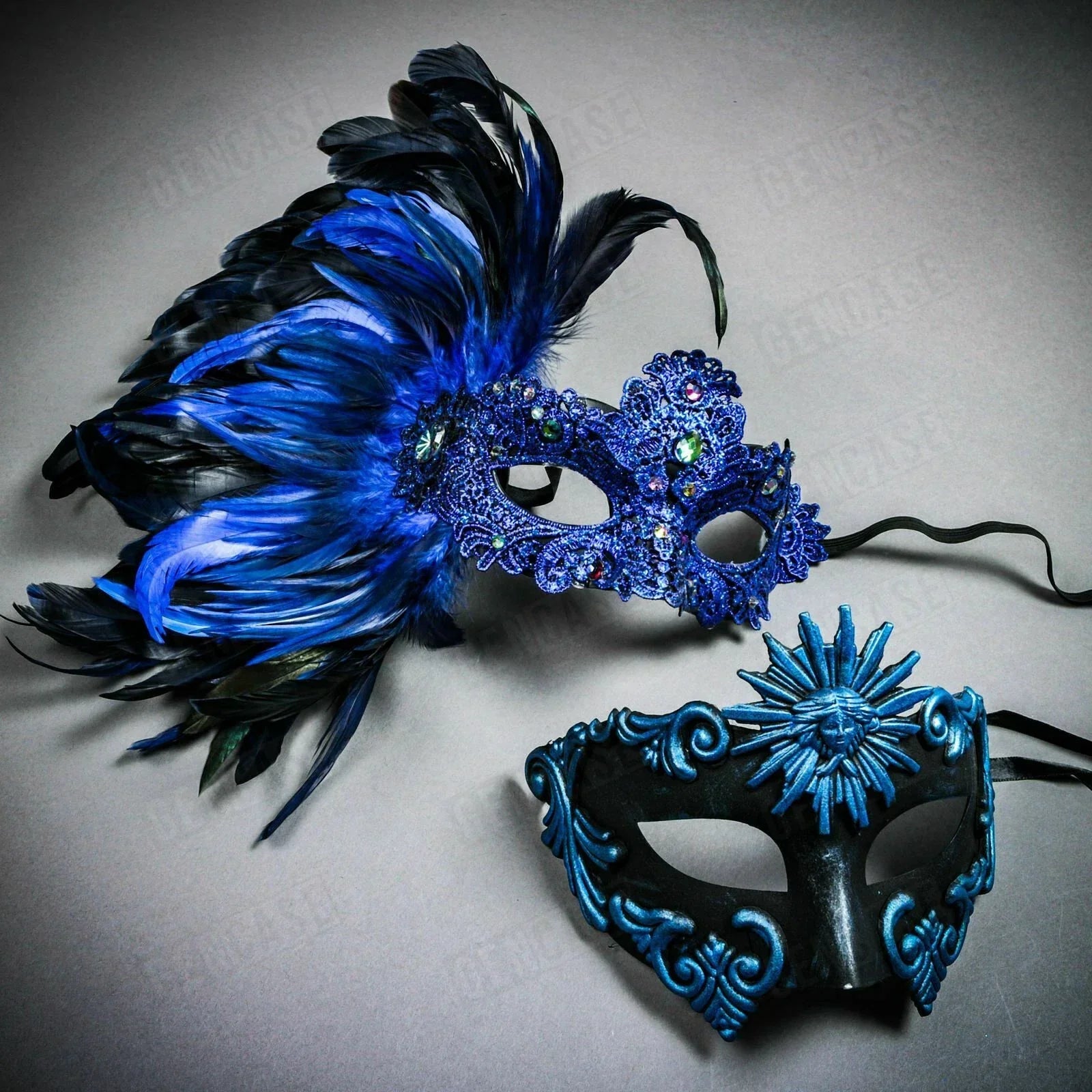 Midnight Blue Masquerade Mask Set 93