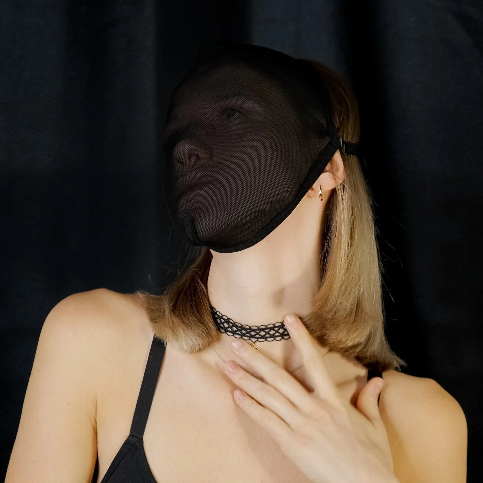 Sheer Black Mesh Full-Face Mask 105