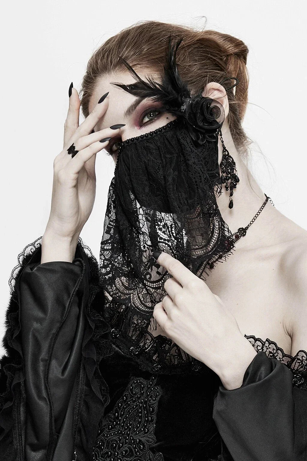 Gothic Lace Veil Mask  92