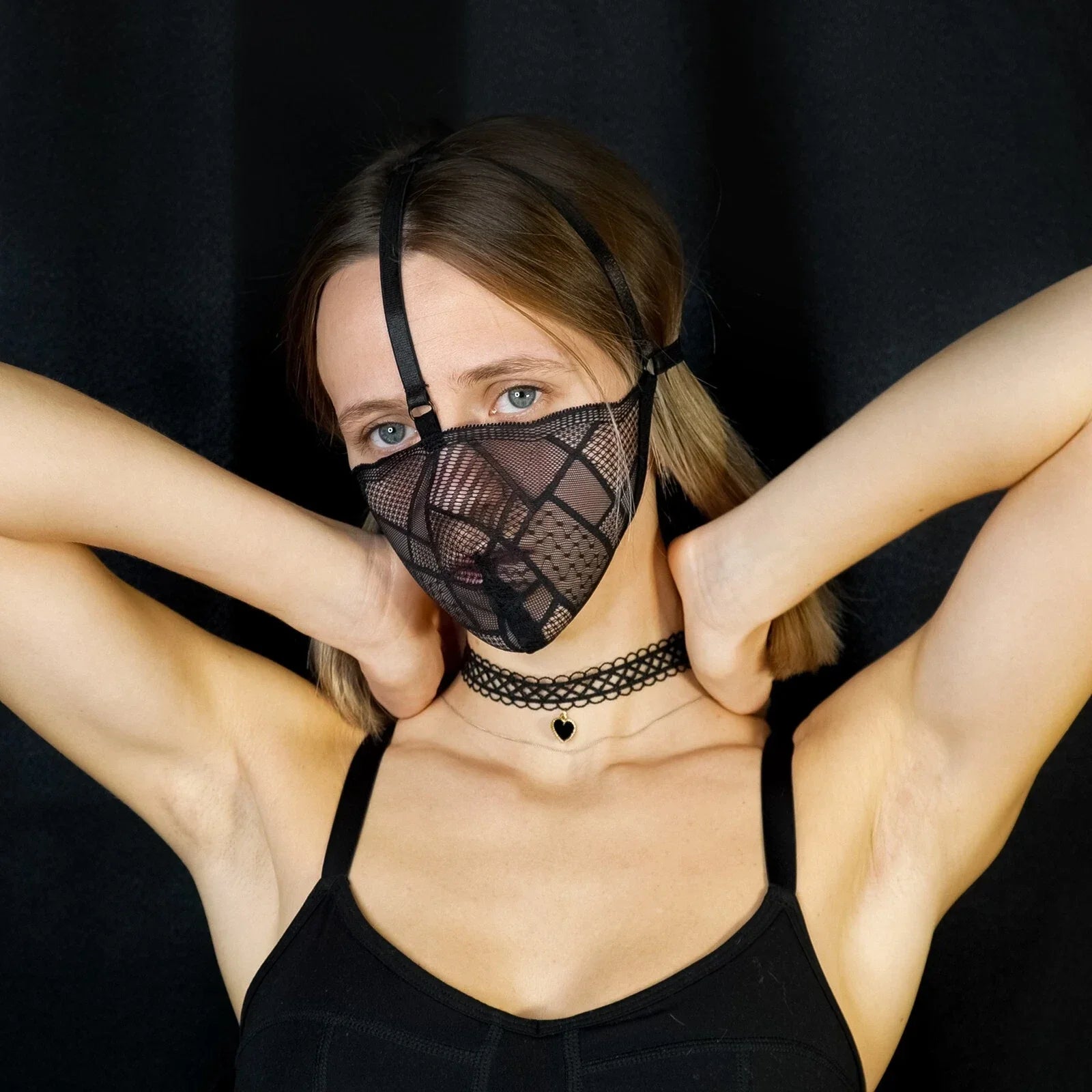 Grid Mesh Harness Face Mask  95