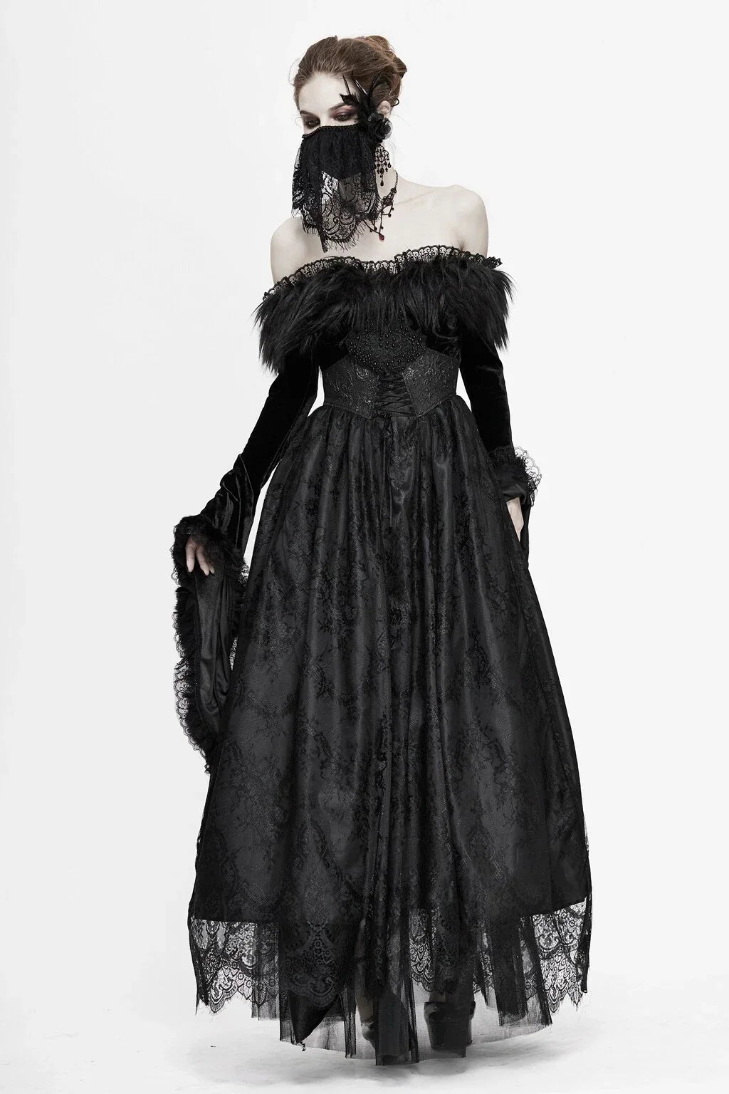 Gothic Lace Veil Mask  92