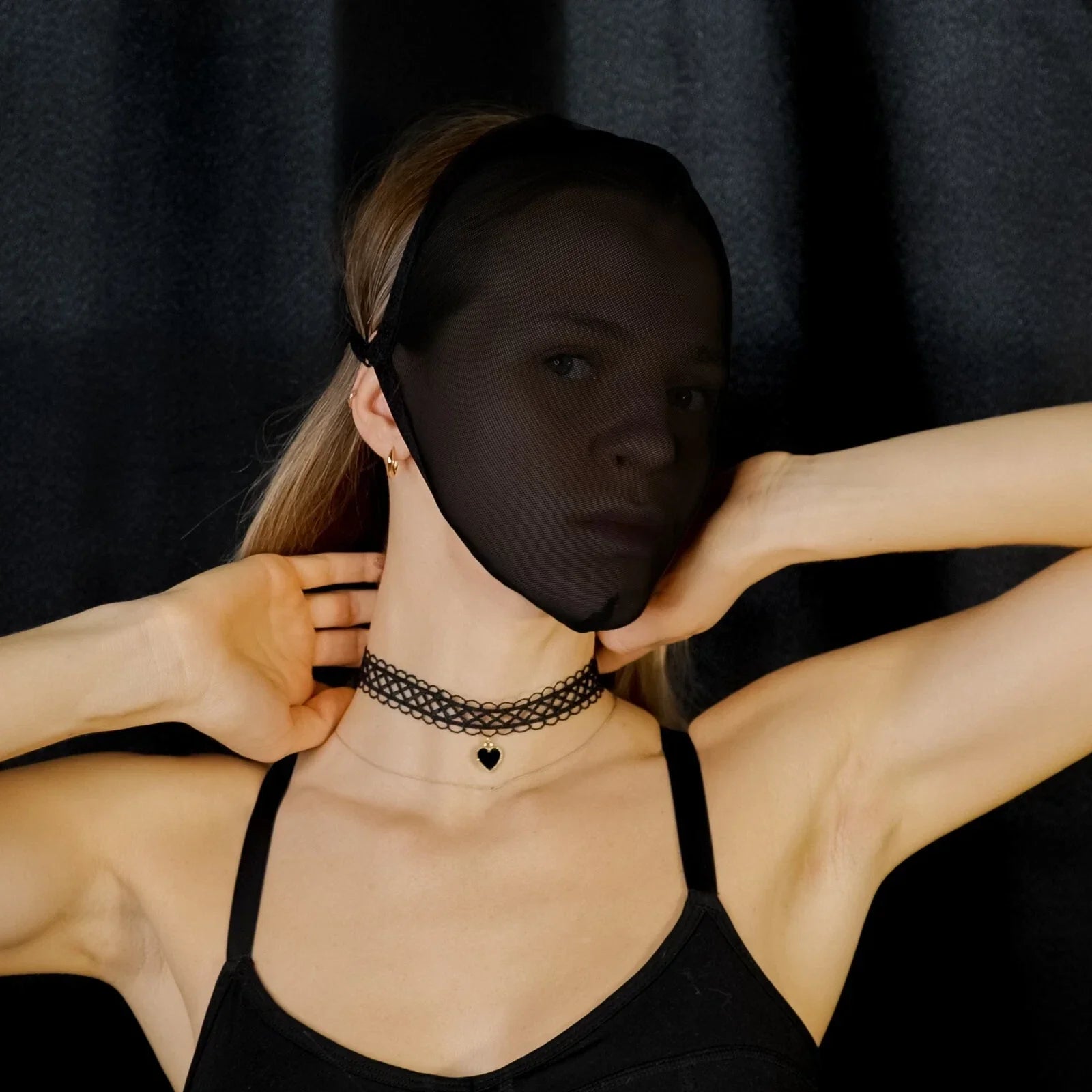 Sheer Black Mesh Full-Face Mask 105