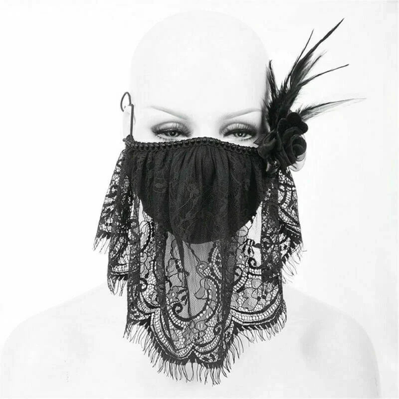 Gothic Lace Veil Mask  92